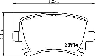 Σετ τακάκια οπίσθια  8DB355011771 1K0698451B 1K0-698-451-B 1K0698451E 1K0-698-451-E 1K0698451K 1K0-698-451-K 304082 3C0698451A 3C0-698-451-A 3C0-698-451-D JZW698451M JZW698601AQ T1492  H  T1377