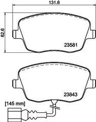 Σετ τακάκια εμπρόσθια  8DB355018811 304085 6Q0-698-151-A 6Q0698151C 6Q0-698-151-C 6Q0698151E T5161