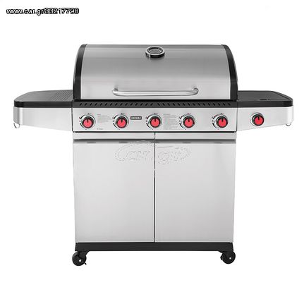 Ψησταριά BBQ INOX υγραερίου UNIMAC PREMIUM 661318 17500W με 5 εστίες + 1 πλαινή εστία ( 661318 )