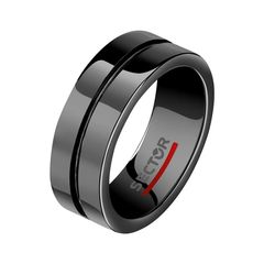 Sector Row, Men's Black Stainless Steel / Ceramic Ring (No 27)