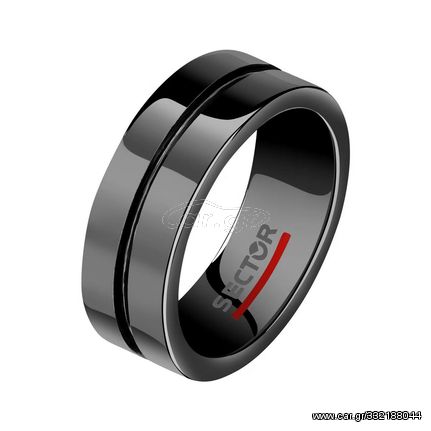 Sector Row, Men's Black Stainless Steel / Ceramic Ring (No 27)