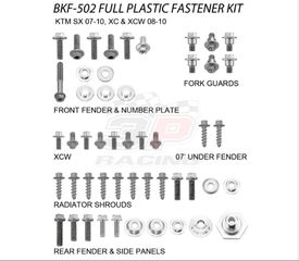 Accel πλήρες κιτ βίδες για πλαστικά AC-BKF-502 KTM SX 125, SX 144, SX 150, SX 250, SX-F 250, SX-F 450 2007-2010