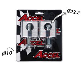 Accel καβαλέτα τιμονιού κιτ με 10mm βίδα & 34mm ύψος για 22.2mm τιμόνι - Ασημί AC-BM-02-22-F1S Universal