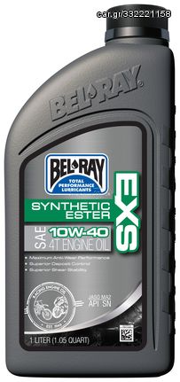 Bel-Ray EXS 10W-40 100% Συνθετικό λάδι / λιπαντικό Κινητήρα 4T 975-04-110401 1λίτρο - Τετράχρονοι κινητήρες