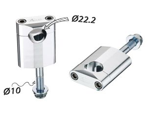 Accel καβαλέτα τιμονιού κιτ με 10mm βίδα & 58.5mm ύψος για 22.2mm τιμόνι - Ασημί AC-BM-16-22-F1S Universal