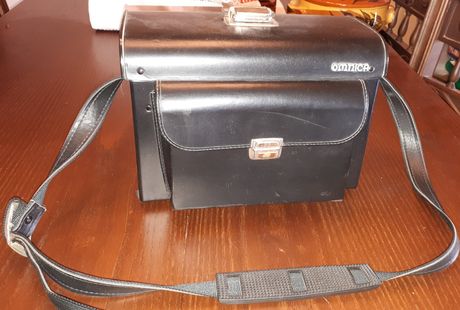 OMNICA vintage Δερμάτινη Τσάντα Φωτογραφικής Μηχανή & Φακών, δεκαετίας ‘70 