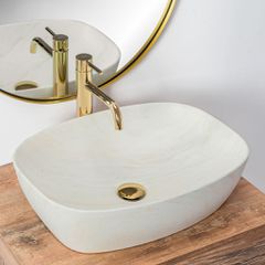 Επικαθήμενος νιπτήρας Freja Ivory διαστάσεων 51,0x39,5x14,0cm