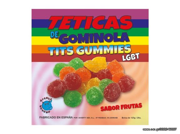 DIABLO GOLOSO - GUMMY BOX WITH SUGAR TITS FLAVOR FRUITS 6 COLORS AND FLAVORS LGBT MADE IS SPAIN /es/pt/en/fr/it/