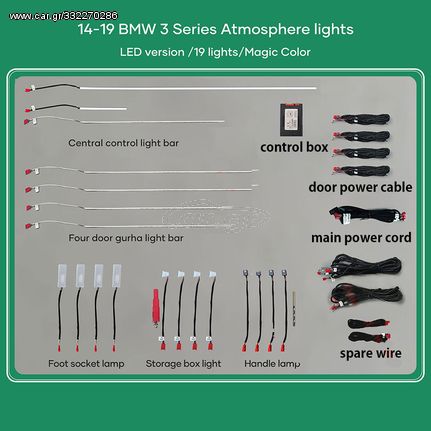 Digital iQ Ambient Light BMW Series 3 (F30) mod. 2014-2019 , 19 Lights
