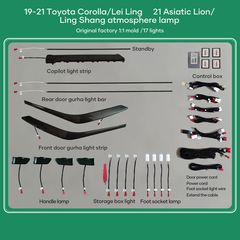 Digital iQ Ambient Light TOYOTA COROLLA mod. 2019-2021, 17 Lights