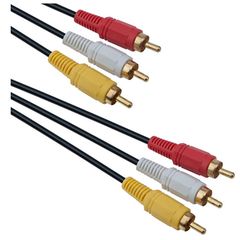 rca 3x male to rca male 3x video audio cable 3m black