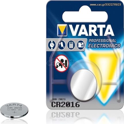 Varta CR2016 - Professional Electronics Μπαταρία Λιθίου Ρολογιών 3V 1τμχ (44586)