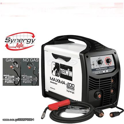 Telwin Maxima 200 Synergic - Ηλεκτροκόλληση Inverter 170A (max) MIG / TIG / Ηλεκτροδίου (MMA) (TELW816087)