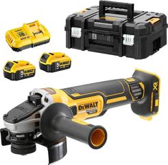 DeWalt  DCG405P2 - Γωνιακός Τροχός 18V XR Brushless 125mm  με βαλίτσα μεταφοράς, φορτιστή + 2 μπαταρίε5.0Ah (2×5.0Ah)