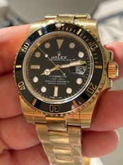 Rolex submariner full yellow gold 18K with 3135 custom movement 2024 edition 