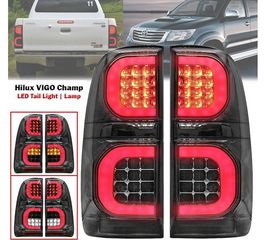Toyota Hilux (Vigo) 2005-2015 Πίσω Φανάρια FULL LED φιμέ άριστης ποιότητας και εφαρμογής plug and play 