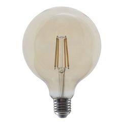 Λάμπα LED FILAMENT με ντουί E27 10W 2700K με θερμό λευκό φως G125 AMBER230V AC 1160LM RA80 ντιμαριζόμενη