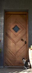 Πόρτα ασφαλείας εξωτερική χειροποίητη από μασίφ φυσικό ξύλο όρεγκον
