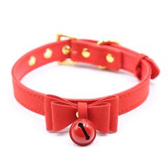 Naughty Toys Kitty Collar with Bell Red