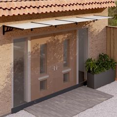Στέγαστρο Πόρτας Μαύρο & Διαφανές 396x90 εκ από Πολυκαρβονικό 153689