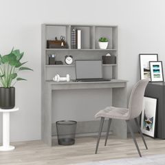 Γραφείο με Ράφια Γκρι Σκυροδέματος 102x45x148 εκ. Επεξεργ. Ξύλο 823004