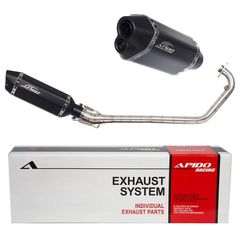 Ολόσωμη Εξάτμιση APIDO SYM VF185 E4/E5 (020/4485 BLACK) APIDO NEW GEN. - (ΤΑΙ)