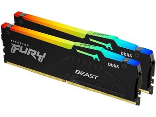 Kingston Fury Beast RGB 64GB DDR5 RAM με 2 Modules (2x32GB) και Ταχύτητα 6000 για Desktop (KF560C40BBAK2-64) - Πληρωμή και σε έως 9 δόσεις