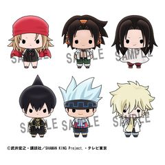 Shaman King Chokorin Mascot Series Collectible Figure 6er-Pack 5 cm