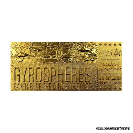 Jurassic World Replica Gyrosphere Collectible Ticket (gold-plated)