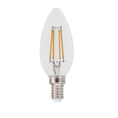 Λάμπα led filament κεράκι Ε14 5W 230V 2700k θερμό λευκό φως 680lumen 30000h ντιμαριζόμενη με διάφανο κάλυμμα