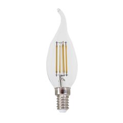 Διακοσμητική λάμπα led Ε14 4W 230V 2700k θερμό φως 570lm κερί με μύτη C35 με δυνατότητα ρύθμισης της έντασης φωτός & διάφανο κάλυμμα