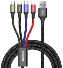 Baseus Rapid Series Braided Καλώδιο USB σε Lightning / Type-C / micro USB (1.2m) – Πολύχρωμο