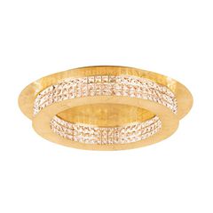 Φωτιστικό Πλαφόν Οροφής Ø50xH10,55cm 10x3,14 watt 3800lm Warm White Dimmable Χρυσαφί-Διάφανα Κρύσταλλα Eglo Principe 39406