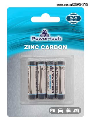 POWERTECH Zinc Carbon μπαταρίες PT-948, AAA R03 1.5V, 4τμχ - PT-948