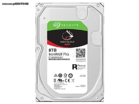 Seagate IronWolf Pro 8TB HDD Σκληρός Δίσκος 3.5'' SATA III 7200rpm με 256MB Cache για NAS (ST8000NT001) - Πληρωμή και σε έως 9 δόσεις