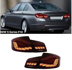 ΦΑΝΑΡΙΑ ΠΙΣΩ OLED Taillights BMW 5 Series F10 (2011-2017) Red Clear with Dynamic Sequential Turning Light