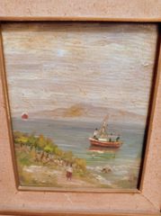 Πίνακας Ζωγραφικής του Σταύρου Ιωάννου(1945-2009) καθαρών διαστάσεων 20χ10,με πολύ ωραία κορνίζα