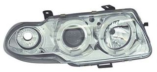 Φανάρια εμπρός angel eyes για Opel Astra F (1991-1999) - chrome , με λάμπες (Η1) - σετ 2τμχ.