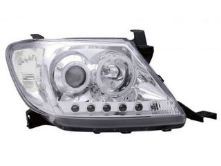 Φανάρια εμπρός με φώτα ημέρας για Toyota Hilux (2005-2011) - chrome , με λάμπες (Η1) - σετ 2τμχ.