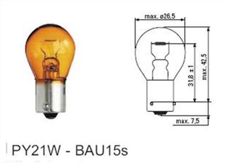 ΛΑΜΠΑ ΚΑΡΥΔΑΚΙ 12V-21W ΠΟΡΤΟΚΑΛΙ