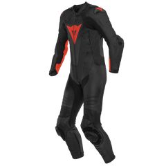 ΔΕΡΜΑΤΙΝΗ ΟΛΟΣΩΜΗ ΑΓΩΝΙΣΤΙΚΗ ΦΟΡΜΑ LAGUNA SECA 5 1PC PERFORATED LEATHER SUIT BLACK/FLUO-RED 1513467| DAINESE