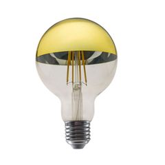 Λάμπα led filament ανεστραμμένου καθρέπτου 2700k θερμό λευκό φως Ε27 8W 230V ντιμαριζόμενη με χρυσό κάλυμμα