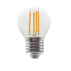 Διακοσμητική λάμπα led filament Ε27 4W 230V 4000k ενδιάμεσο λευκό φως 490 lumen σφαιρική G45 διάφανη