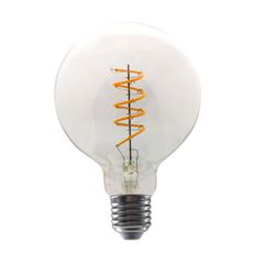 Λάμπα led Filament G95 E27 4W 230V 1800K ντιμαριζόμενη με θερμό φως 300lm τύπου γλόμπος με διάφανο κάλυμμα