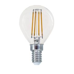 Λάμπα led filament σφαιρική Ε14 4W 230V 2700k θερμό λευκό φως 570lm 30000h με δυνατότητα ρύθμισης της έντασης φωτός & διάφανο κάλυμμα