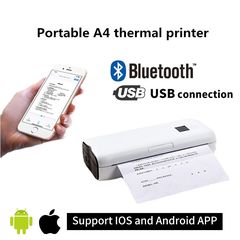 Ασύρματος Bluetooth Θερμικός Εκτυπωτής A4 203dpi USB QA4BT