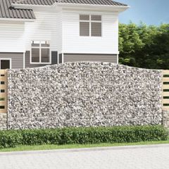 vidaXL Συρματοκιβώτια Τοξωτά 3 τεμ. 400x50x180/200 εκ. Γαλβαν. Ατσάλι