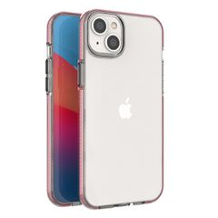 Spring Case case for iPhone 14 Plus silicone case with a frame light pink-thumb-0