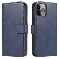 Magnet Case elegant case cover with a flap and stand function for iPhone 14 Max blue-thumb-1