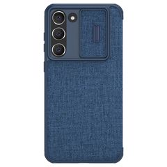 Nillkin Qin Cloth Pro Case for Samsung Galaxy S23+ Flip Cover Camera Cover blue